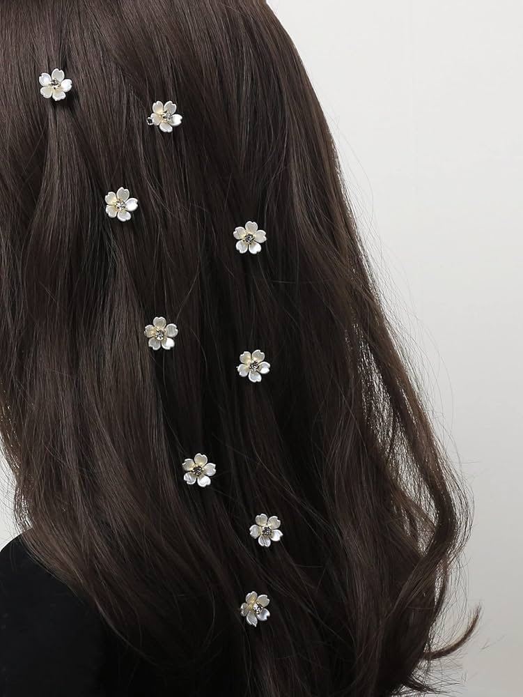 Amazon.co.jp: ヘアクリップ 10ピース ラインストーン ＆ 花